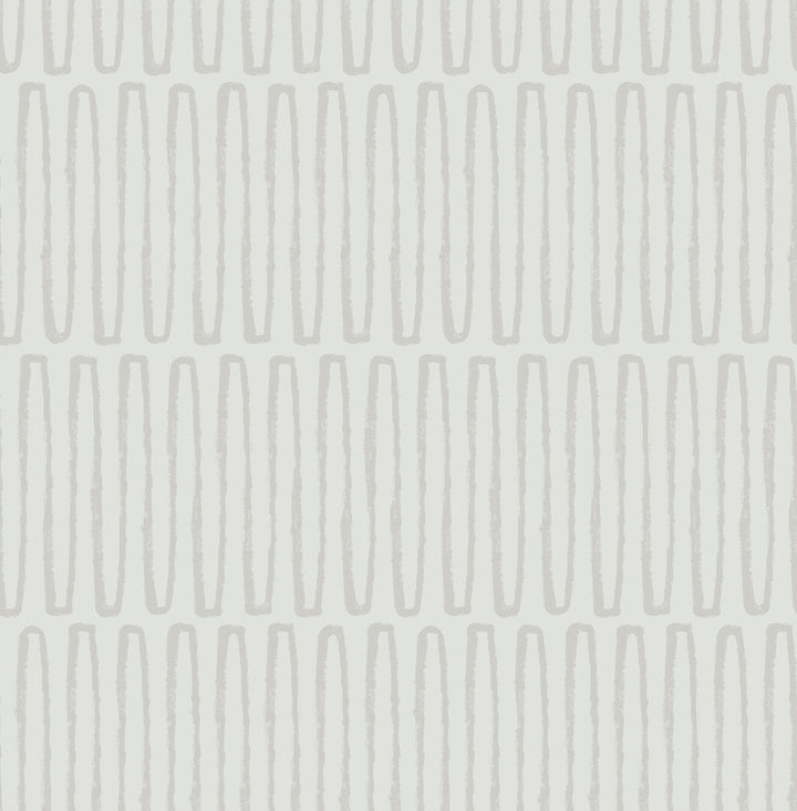 Lars Light Grey Retro Wave Wallpaper by A-Street Prints Hannah Covers about 56.4 square feet 20.5-in by 33-ft long roll Unpasted 20.9 - Fabric Carolina -