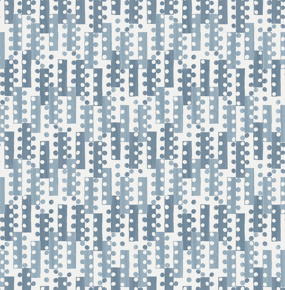 Erik Blue Building Blocks Wallpaper by A-Street Prints Hannah Covers about 56.4 square feet 20.5-in by 33-ft long roll Unpasted 10.4 - Fabric Carolina -