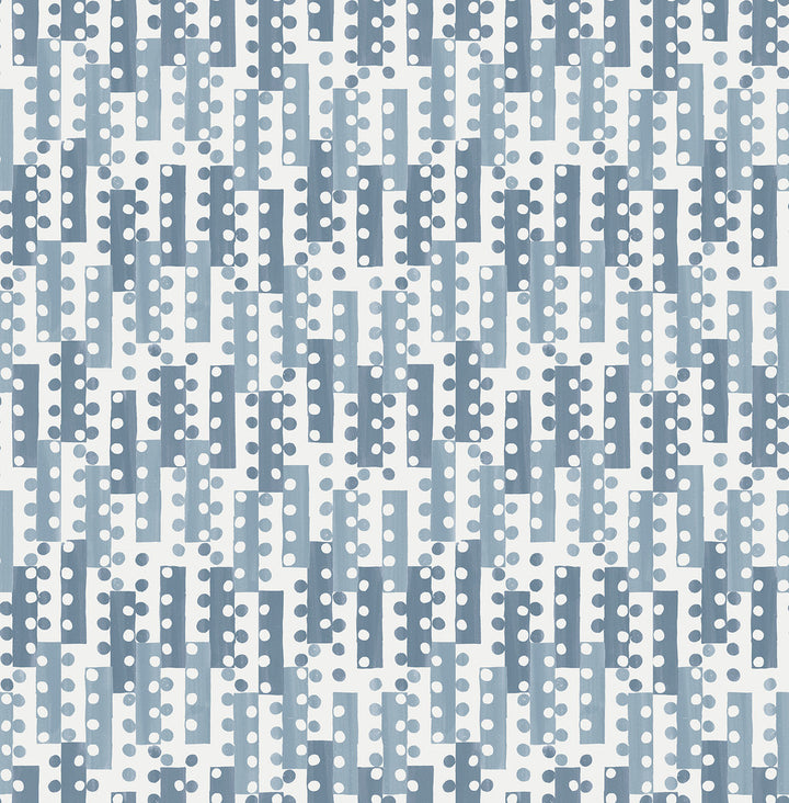 Erik Blue Building Blocks Wallpaper by A-Street Prints Hannah Covers about 56.4 square feet 20.5-in by 33-ft long roll Unpasted 10.4 - Fabric Carolina -