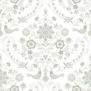 Britt Neutral Embroidered Damask Wallpaper by A-Street Prints