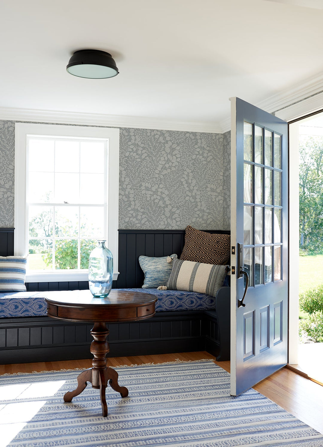 Elin Charcoal Berry Botanical Wallpaper by A-Street Prints Designer