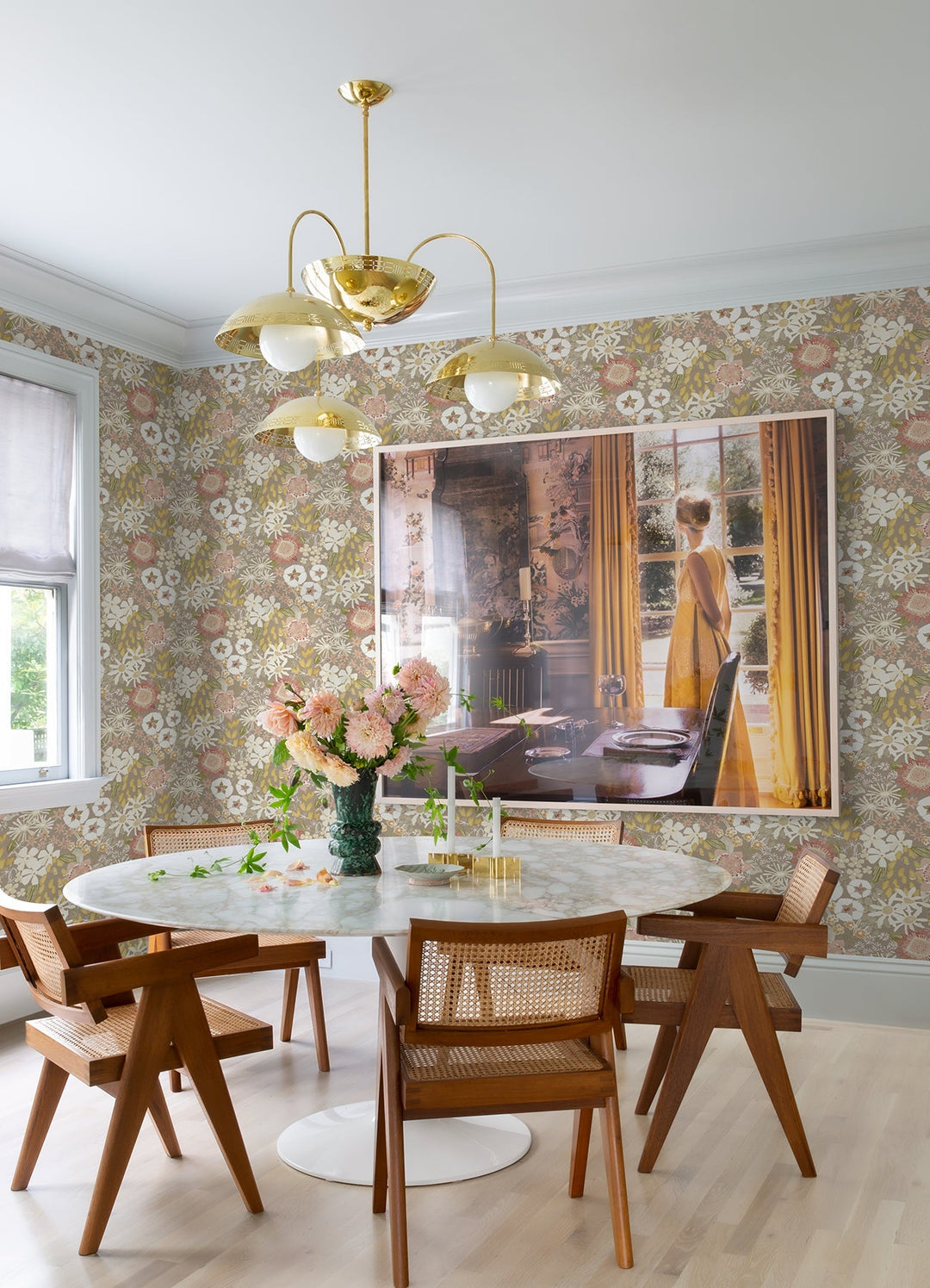 Karina Neutral Wildflower Garden Wallpaper by A-Street Prints Designer