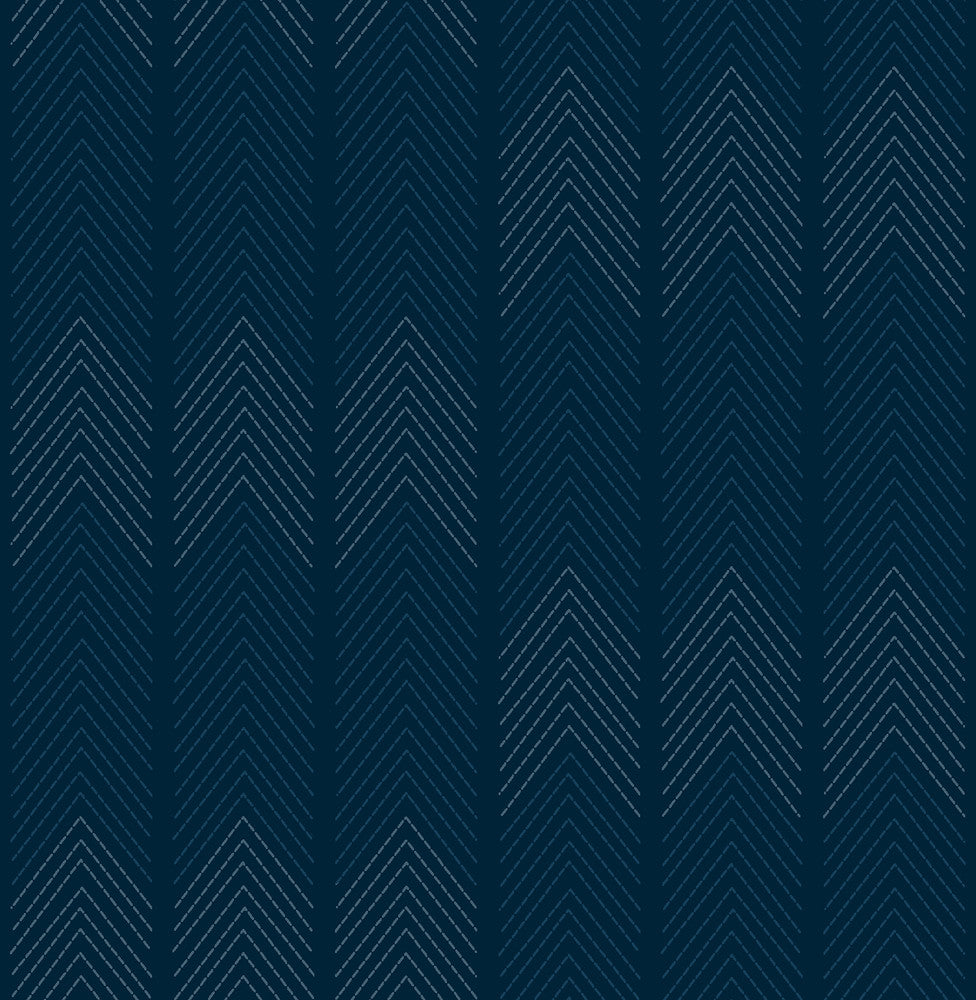 Nyle Dark Blue Chevron Stripes Wallpaper by A-Street Prints Hannah Covers about 56.4 square feet 20.5-in by 33-ft long roll Unpasted 10.4 - Fabric Carolina -