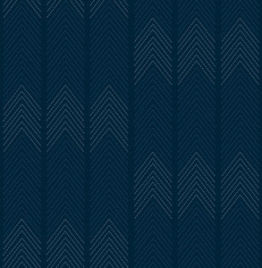 Nyle Dark Blue Chevron Stripes Wallpaper by A-Street Prints