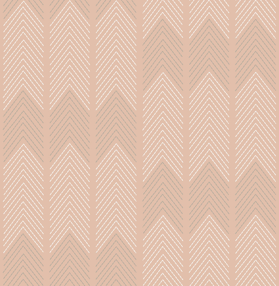 Nyle Blush Chevron Stripes Wallpaper by A-Street Prints Hannah Covers about 56.4 square feet 20.5-in by 33-ft long roll Unpasted 10.4 - Fabric Carolina -