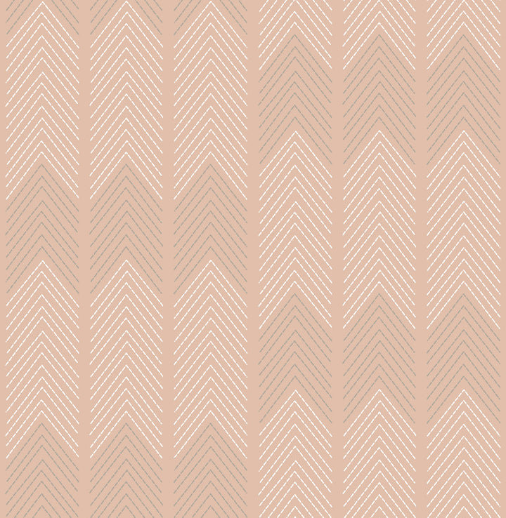 Nyle Blush Chevron Stripes Wallpaper by A-Street Prints Hannah Covers about 56.4 square feet 20.5-in by 33-ft long roll Unpasted 10.4 - Fabric Carolina -