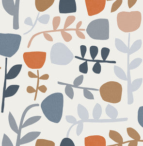 Juni Orange Abstract Tulips Wallpaper by A-Street Prints