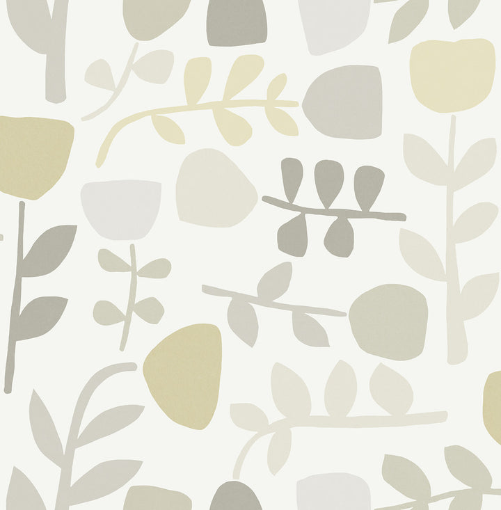 Juni Neutral Abstract Tulips Wallpaper by A-Street Prints Hannah Covers about 56.4 square feet 20.5-in by 33-ft long roll Unpasted 20.9 - Fabric Carolina -