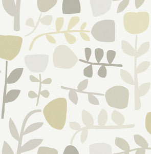 Juni Neutral Abstract Tulips Wallpaper by A-Street Prints