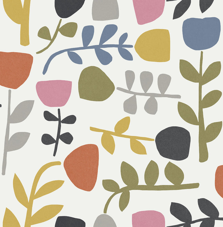 Juni Multicolor Abstract Tulips Wallpaper by A-Street Prints Hannah Covers about 56.4 square feet 20.5-in by 33-ft long roll Unpasted 20.9 - Fabric Carolina -
