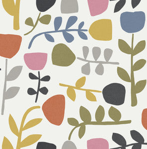 Juni Multicolor Abstract Tulips Wallpaper by A-Street Prints
