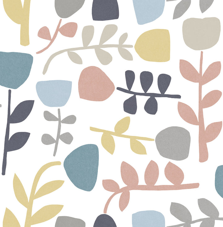 Juni Pastel Abstract Tulips Wallpaper by A-Street Prints Hannah Covers about 56.4 square feet 20.5-in by 33-ft long roll Unpasted 20.9 - Fabric Carolina -