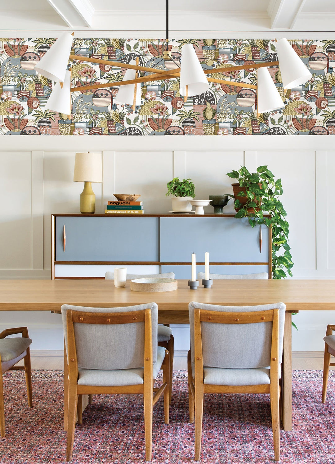 Fika Mustard Blissful Birds & Blooms Wallpaper by A-Street Prints Designer