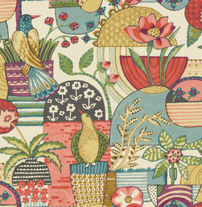 Fika Plum Blissful Birds & Blooms Wallpaper by A-Street Prints