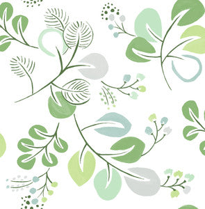 Jonah Light Green Leaf Trail Wallpaper by A-Street Prints