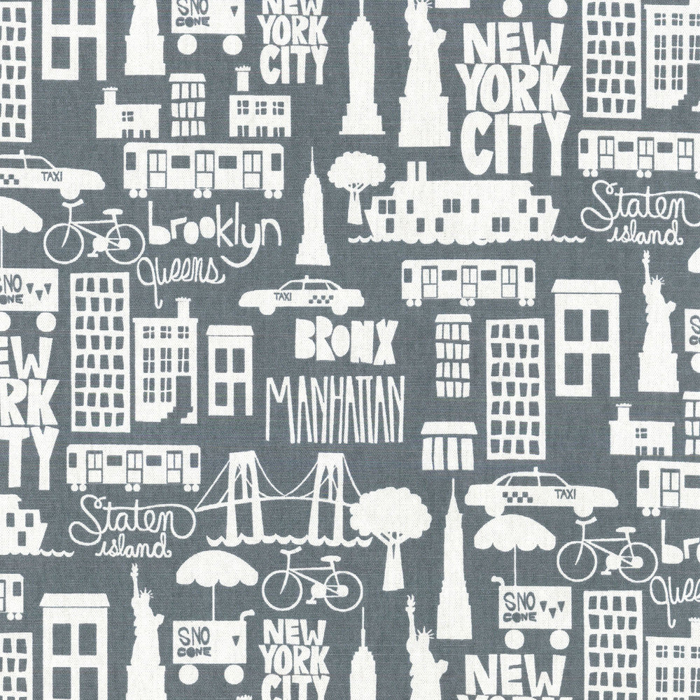 East Coast Charcoal 406721 by PKL Studio Fabric PRINTWORKS II 100% Cotton U.S.A. Wyzenbeek 51,000 Horizontal: 10.80" and Vertical: 13.50" 54" - Fabric Carolina -
