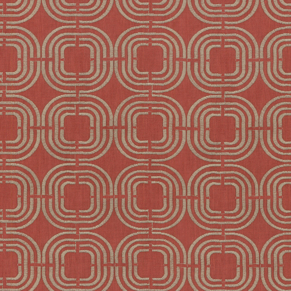 Chain Reaction Em Cayenne 406951 by PKL Studio Fabric - 50%Cotton 50%Polyester Embroid:100%Polyester INDIA 51000 Horizontal: 3.25 and Vertical: 3 55 - Fabric Carolina -