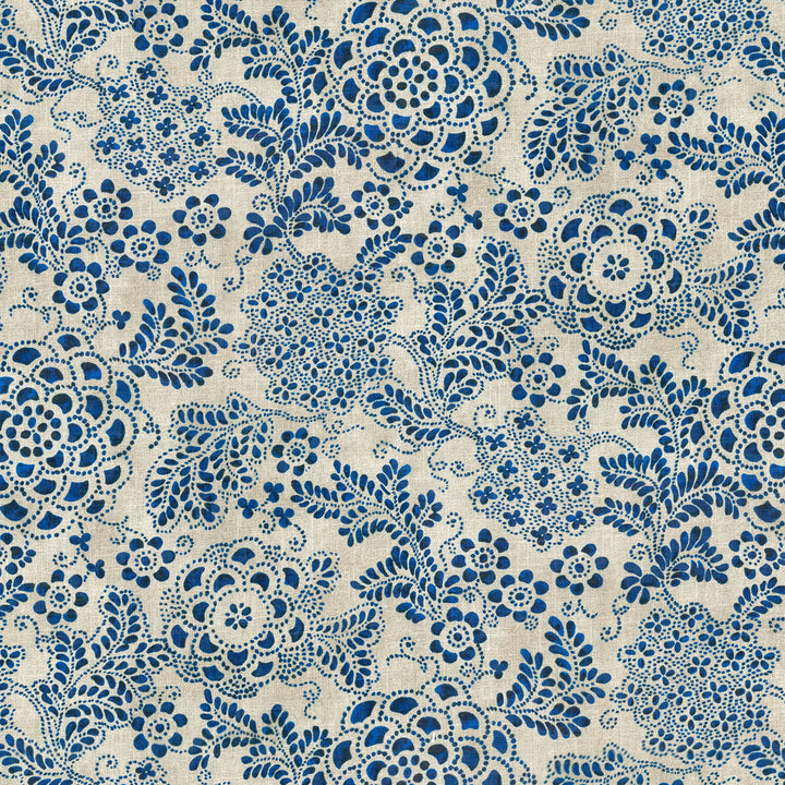 Katazome Garden Baltic 407060 by PKL Studio Fabric - 55%Linen 45%Rayon CHINA 24000 Horizontal: 13.5 and Vertical: 25.25 54 - Fabric Carolina -
