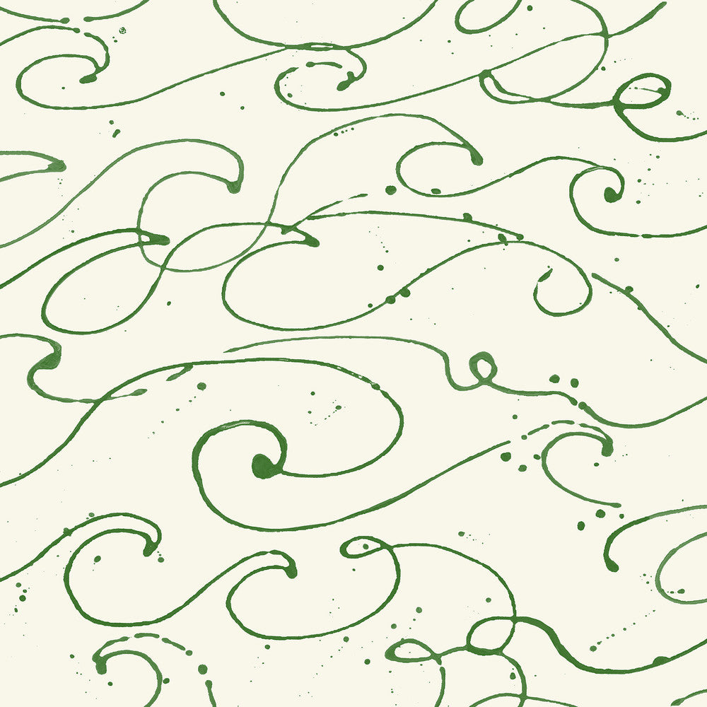 Kuroshio Green Ocean Wave Wallpaper by Chesapeake Blue Heron Covers about 56.4 square feet 20.5-in by 33-ft long roll Prepasted 20.5 - Fabric Carolina -