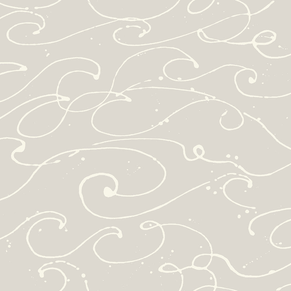 Kuroshio Taupe Ocean Wave Wallpaper by Chesapeake Blue Heron Covers about 56.4 square feet 20.5-in by 33-ft long roll Prepasted 20.5 - Fabric Carolina -