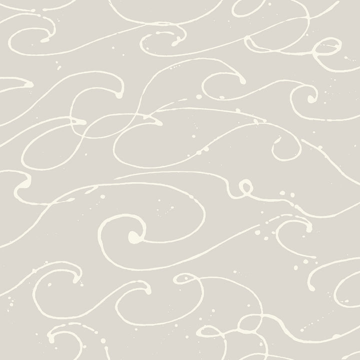 Kuroshio Taupe Ocean Wave Wallpaper by Chesapeake Blue Heron Covers about 56.4 square feet 20.5-in by 33-ft long roll Prepasted 20.5 - Fabric Carolina -