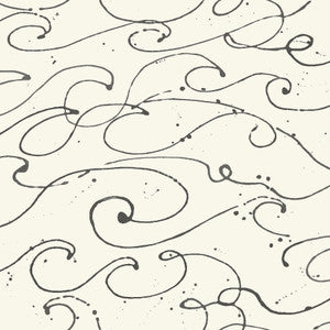 Kuroshio Charcoal Ocean Wave Wallpaper by Chesapeake