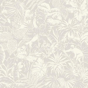 Corcovado Grey Jungle Jamboree Wallpaper by Chesapeake