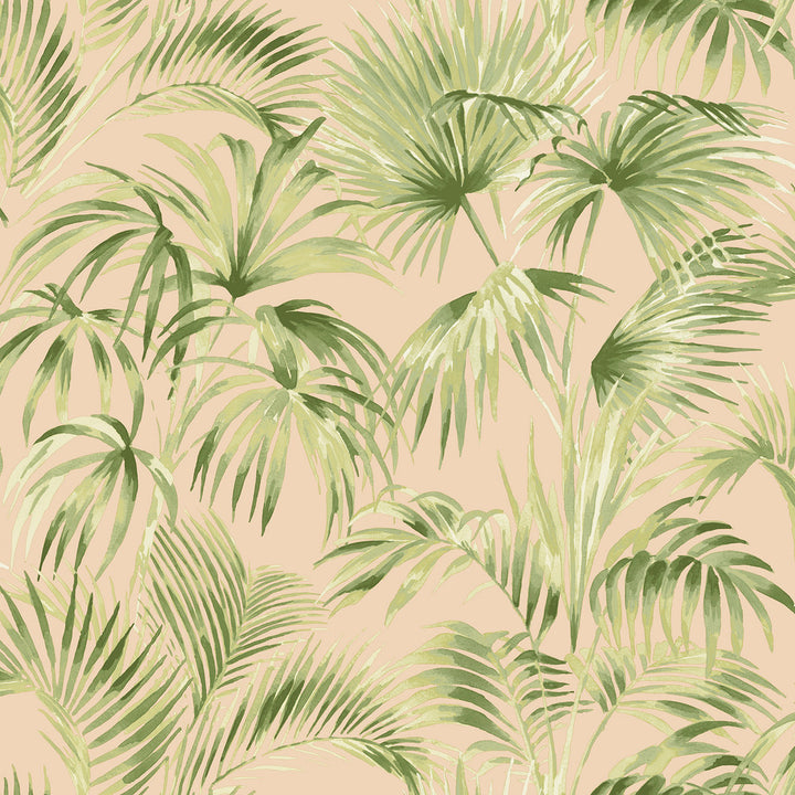 Manaus Peach Palm Frond Wallpaper by Chesapeake Blue Heron Covers about 56.4 square feet 20.5-in by 33-ft long roll Prepasted 20.5 - Fabric Carolina -