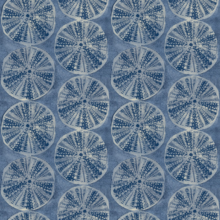 Sea Biscuit Blue Sand Dollar Wallpaper by Chesapeake Blue Heron Covers about 56.4 square feet 20.5-in by 33-ft long roll Prepasted 20.5 - Fabric Carolina -