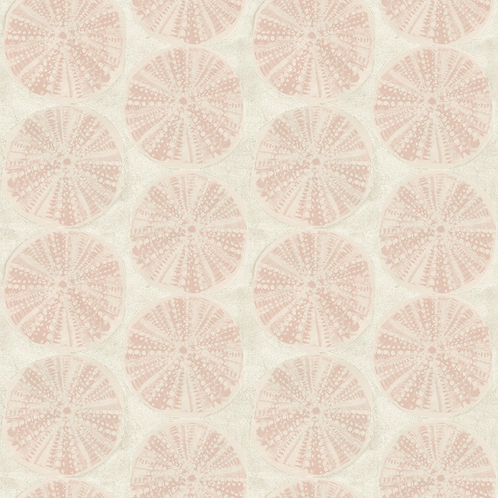 Sea Biscuit Peach Sand Dollar Wallpaper by Chesapeake Blue Heron Covers about 56.4 square feet 20.5-in by 33-ft long roll Prepasted 20.5 - Fabric Carolina -