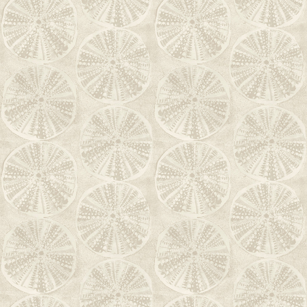 Sea Biscuit Beige Sand Dollar Wallpaper by Chesapeake Blue Heron Covers about 56.4 square feet 20.5-in by 33-ft long roll Prepasted 20.5 - Fabric Carolina -