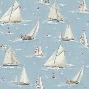 Leeward Light Blue Sailboat Wallpaper by Chesapeake