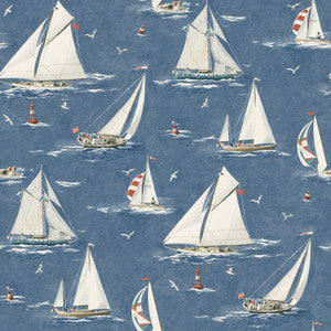 Leeward Navy Sailboat Wallpaper by Chesapeake