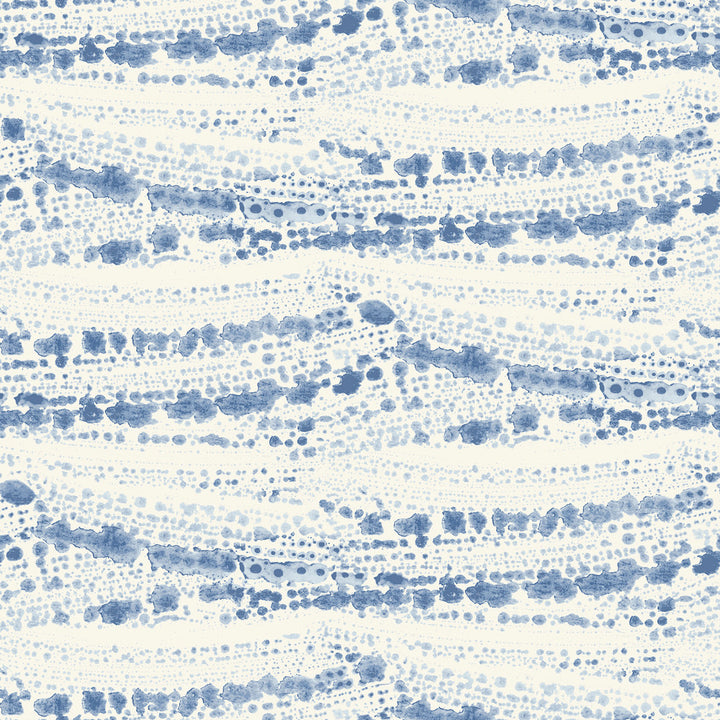 Rannell Navy Abstract Scallop Wallpaper by Chesapeake Blue Heron Covers about 56.4 square feet 20.5-in by 33-ft long roll Prepasted 20.5 - Fabric Carolina -