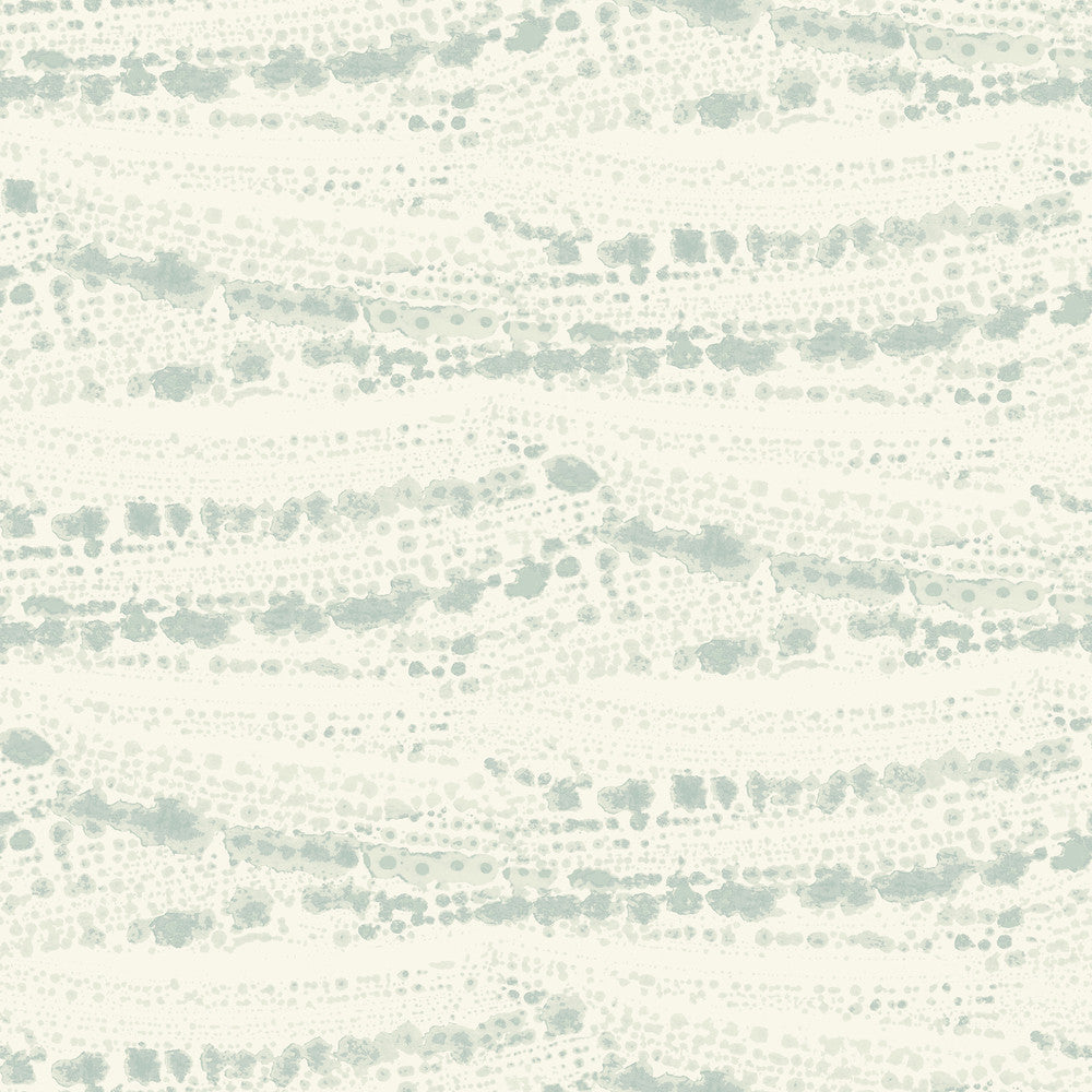 Rannell Aqua Abstract Scallop Wallpaper by Chesapeake Blue Heron Covers about 56.4 square feet 20.5-in by 33-ft long roll Prepasted 20.5 - Fabric Carolina -