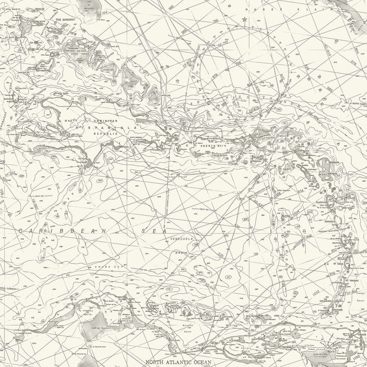 Charts Black Nautical Chart Wallpaper by Chesapeake Blue Heron Covers about 56.4 square feet 20.5-in by 33-ft long roll Prepasted 20.5 - Fabric Carolina -