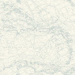 Charts Aqua Nautical Chart Wallpaper by Chesapeake