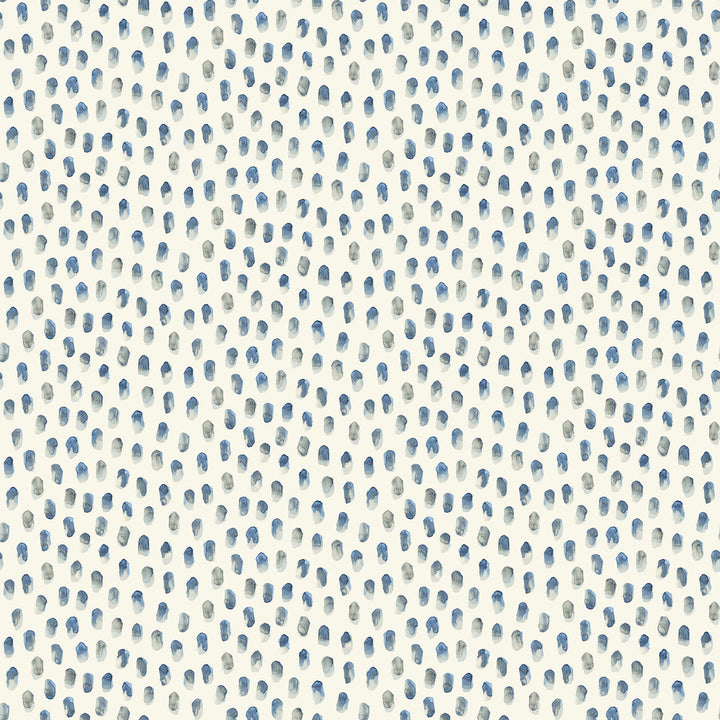 Sand Drips Blue Painted Dots Wallpaper by Chesapeake Blue Heron Covers about 56.4 square feet 20.5-in by 33-ft long roll Prepasted 5.13 - Fabric Carolina -