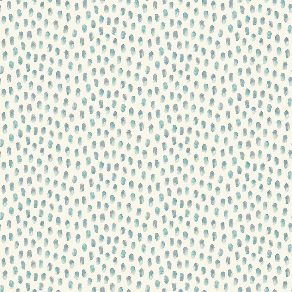 Sand Drips Aqua Painted Dots Wallpaper by Chesapeake Blue Heron Covers about 56.4 square feet 20.5-in by 33-ft long roll Prepasted 5.13 - Fabric Carolina -