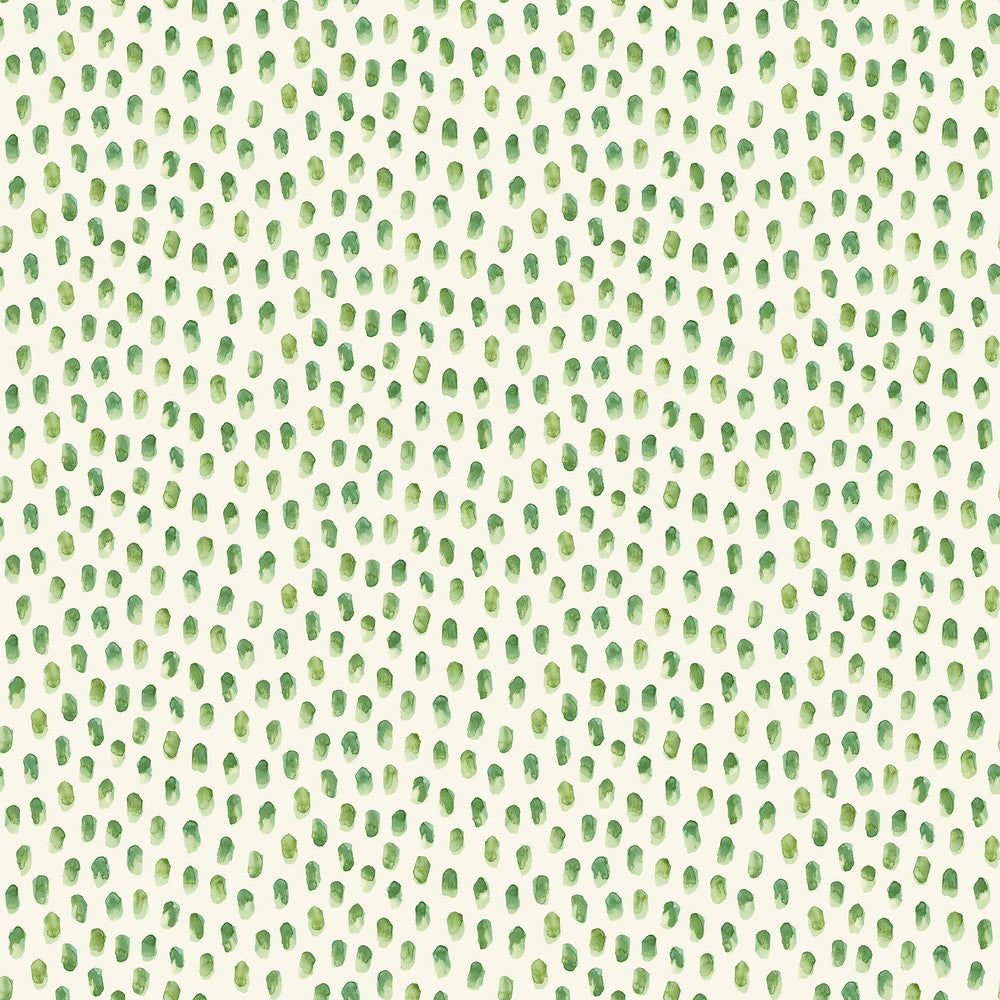 Sand Drips Green Painted Dots Wallpaper by Chesapeake Blue Heron Covers about 56.4 square feet 20.5-in by 33-ft long roll Prepasted 5.13 - Fabric Carolina -