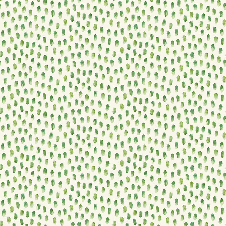 Sand Drips Green Painted Dots Wallpaper by Chesapeake Blue Heron Covers about 56.4 square feet 20.5-in by 33-ft long roll Prepasted 5.13 - Fabric Carolina -