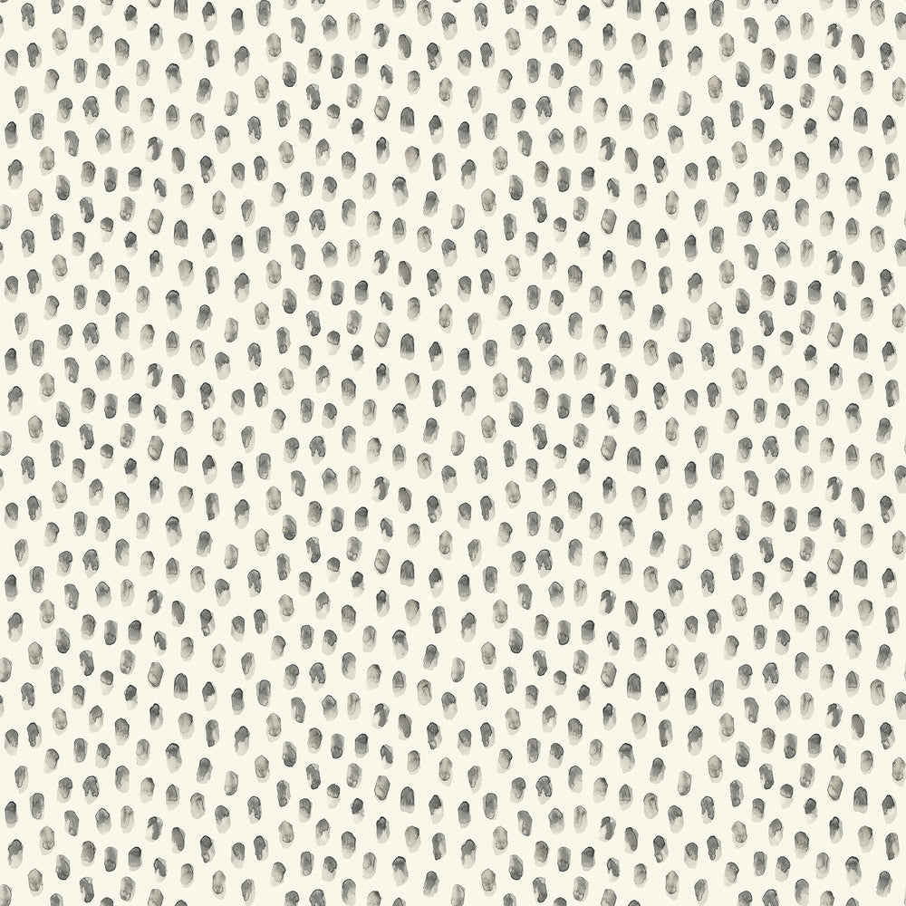 Sand Drips Dark Grey Painted Dots Wallpaper by Chesapeake Blue Heron Covers about 56.4 square feet 20.5-in by 33-ft long roll Prepasted 5.13 - Fabric Carolina -