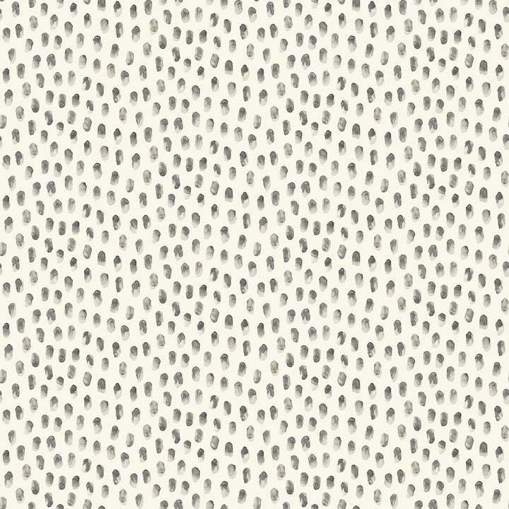 Sand Drips Dark Grey Painted Dots Wallpaper by Chesapeake Blue Heron Covers about 56.4 square feet 20.5-in by 33-ft long roll Prepasted 5.13 - Fabric Carolina -