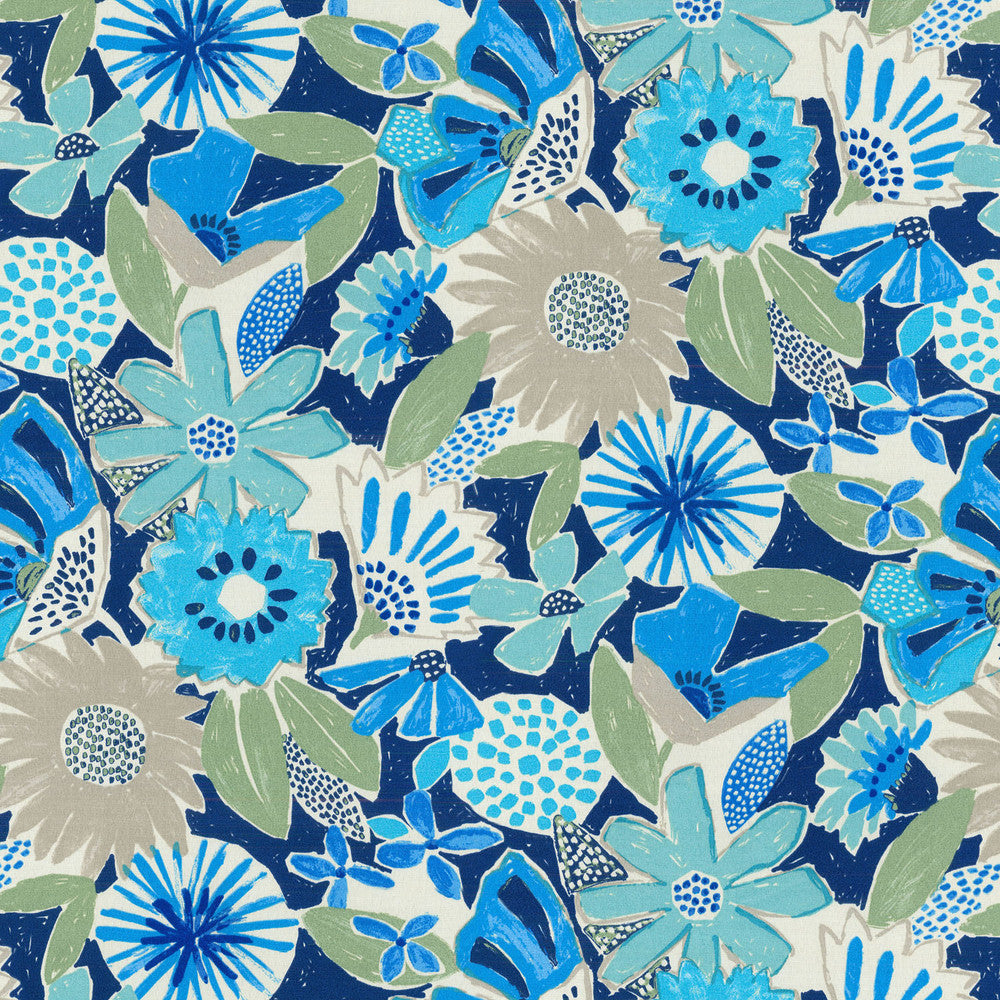 Od Catchin' Rays Cobalt 407142 by PKL Studio Fabric OUTDOOR JUNE '18 100% Spun Polyester PAKISTAN Wyzenbeek 51,000 Horizontal: 13.50" and Vertical: 27.00" 54" - Fabric Carolina -
