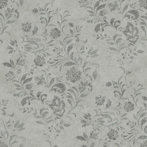 Isidore Grey Scroll Wallpaper by Chesapeake