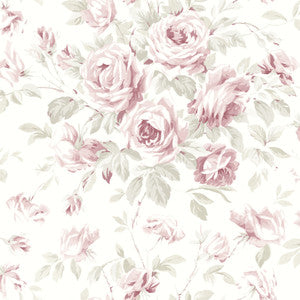 Manon Pink Rose Stitch Wallpaper by Chesapeake