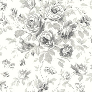 Manon Charcoal Rose Stitch Wallpaper by Chesapeake