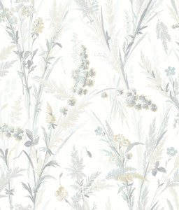 Hillaire Light Blue Meadow Wallpaper by Chesapeake