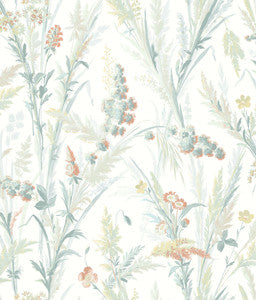 Hillaire Teal Meadow Wallpaper by Chesapeake