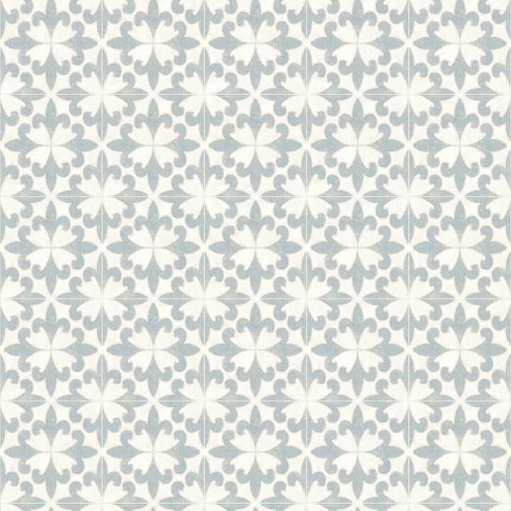Remy Teal Fleur Tile Wallpaper by Chesapeake Delphine Covers about 56.4 square feet 20.5-in by 33-ft long roll Prepasted 20.5 - Fabric Carolina -